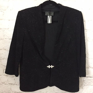 Alex Evenings black 2 piece jacket and tank top XL
